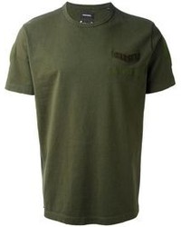 dunkelgrünes T-Shirt mit einem Rundhalsausschnitt von Diesel