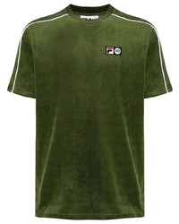 dunkelgrünes T-Shirt mit einem Rundhalsausschnitt von Fila
