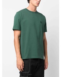 dunkelgrünes T-Shirt mit einem Rundhalsausschnitt von MAISON KITSUNÉ