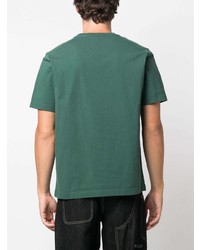 dunkelgrünes T-Shirt mit einem Rundhalsausschnitt von MAISON KITSUNÉ