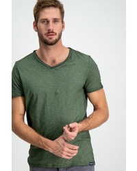 dunkelgrünes T-Shirt mit einem Rundhalsausschnitt von GARCIA