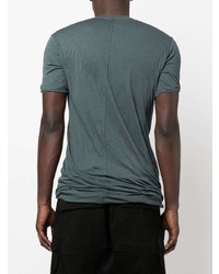 dunkelgrünes T-Shirt mit einem Rundhalsausschnitt von Rick Owens