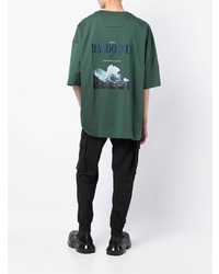dunkelgrünes T-Shirt mit einem Rundhalsausschnitt von Juun.J