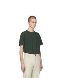 dunkelgrünes T-Shirt mit einem Rundhalsausschnitt von Bottega Veneta