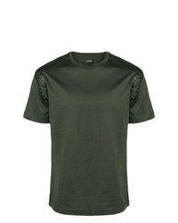 dunkelgrünes T-Shirt mit einem Rundhalsausschnitt von Les Hommes