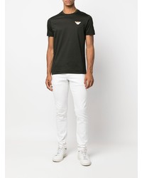 dunkelgrünes T-Shirt mit einem Rundhalsausschnitt von Emporio Armani