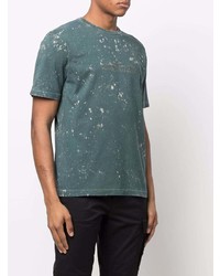 dunkelgrünes T-Shirt mit einem Rundhalsausschnitt von Stone Island