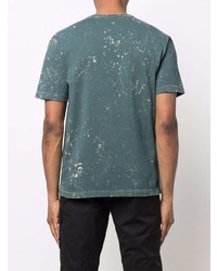 dunkelgrünes T-Shirt mit einem Rundhalsausschnitt von Stone Island