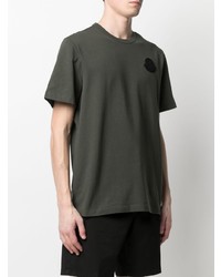 dunkelgrünes T-Shirt mit einem Rundhalsausschnitt von Moncler