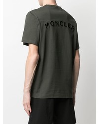 dunkelgrünes T-Shirt mit einem Rundhalsausschnitt von Moncler