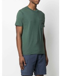 dunkelgrünes T-Shirt mit einem Rundhalsausschnitt von Stone Island