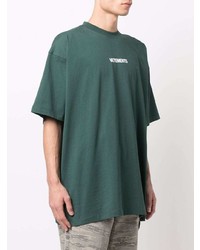 dunkelgrünes T-Shirt mit einem Rundhalsausschnitt von Vetements