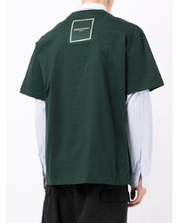 dunkelgrünes T-Shirt mit einem Rundhalsausschnitt von Wooyoungmi