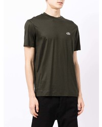 dunkelgrünes T-Shirt mit einem Rundhalsausschnitt von Emporio Armani