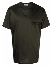 dunkelgrünes T-Shirt mit einem Rundhalsausschnitt von Low Brand