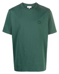 dunkelgrünes T-Shirt mit einem Rundhalsausschnitt von MAISON KITSUNÉ