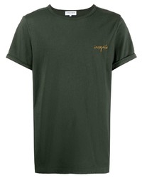 dunkelgrünes T-Shirt mit einem Rundhalsausschnitt von Maison Labiche