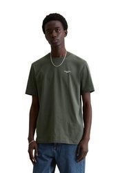 dunkelgrünes T-Shirt mit einem Rundhalsausschnitt von Marc O'Polo Denim