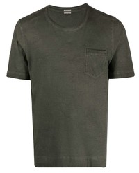dunkelgrünes T-Shirt mit einem Rundhalsausschnitt von Massimo Alba