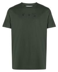 dunkelgrünes T-Shirt mit einem Rundhalsausschnitt von Off-White