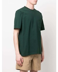 dunkelgrünes T-Shirt mit einem Rundhalsausschnitt von Wood Wood