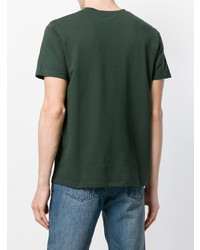dunkelgrünes T-Shirt mit einem Rundhalsausschnitt von A.P.C.