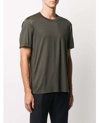 dunkelgrünes T-Shirt mit einem Rundhalsausschnitt von Ermenegildo Zegna
