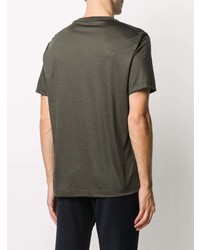 dunkelgrünes T-Shirt mit einem Rundhalsausschnitt von Ermenegildo Zegna