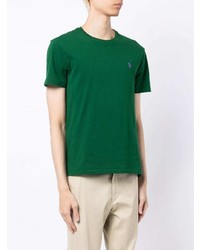 dunkelgrünes T-Shirt mit einem Rundhalsausschnitt von Polo Ralph Lauren