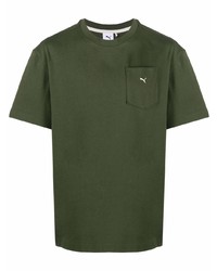 dunkelgrünes T-Shirt mit einem Rundhalsausschnitt von Puma