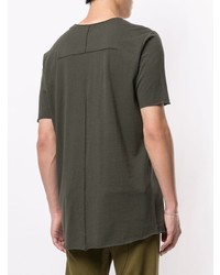 dunkelgrünes T-Shirt mit einem Rundhalsausschnitt von Thom Krom