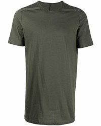 dunkelgrünes T-Shirt mit einem Rundhalsausschnitt von Rick Owens