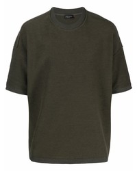 dunkelgrünes T-Shirt mit einem Rundhalsausschnitt von Roberto Collina
