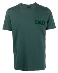 dunkelgrünes T-Shirt mit einem Rundhalsausschnitt von Ron Dorff