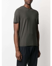 dunkelgrünes T-Shirt mit einem Rundhalsausschnitt von Dell'oglio