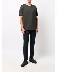 dunkelgrünes T-Shirt mit einem Rundhalsausschnitt von Thom Browne