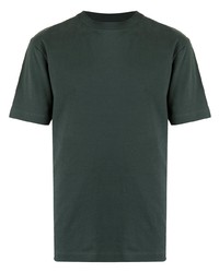dunkelgrünes T-Shirt mit einem Rundhalsausschnitt von Sunspel