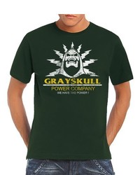 dunkelgrünes T-Shirt mit einem Rundhalsausschnitt