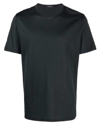 dunkelgrünes T-Shirt mit einem Rundhalsausschnitt von Theory