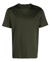 dunkelgrünes T-Shirt mit einem Rundhalsausschnitt von Theory