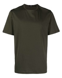 dunkelgrünes T-Shirt mit einem Rundhalsausschnitt von Theory