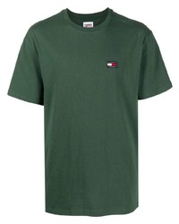 dunkelgrünes T-Shirt mit einem Rundhalsausschnitt von Tommy Jeans
