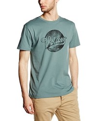 dunkelgrünes T-Shirt mit einem Rundhalsausschnitt von Volcom
