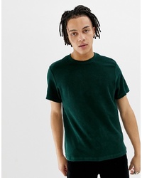 dunkelgrünes T-Shirt mit einem Rundhalsausschnitt von Weekday