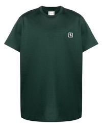 dunkelgrünes T-Shirt mit einem Rundhalsausschnitt von Wooyoungmi