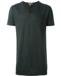 dunkelgrünes T-Shirt mit einem V-Ausschnitt von Tony Cohen