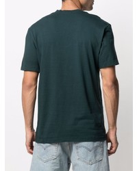 dunkelgrünes T-Shirt mit einem V-Ausschnitt von James Perse