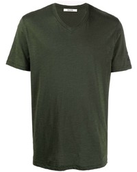 dunkelgrünes T-Shirt mit einem V-Ausschnitt von Zadig & Voltaire