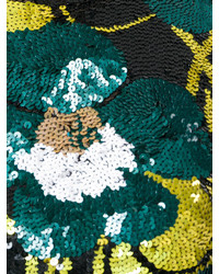 dunkelgrünes Trägershirt mit Blumenmuster von P.A.R.O.S.H.