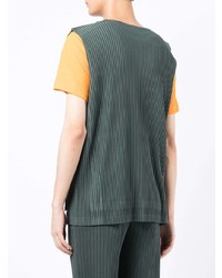 dunkelgrünes Trägershirt von Homme Plissé Issey Miyake